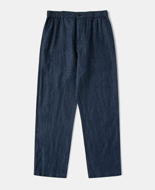 Tapered Hemp-Cotton Blend Pants in Indigo