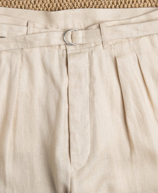 Waist Detail of Lot 845 Linen Double Pleated Trousers