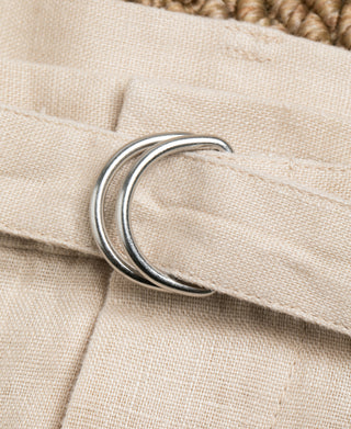 Waist Detail of Lot 845 Linen Double Pleated Trousers