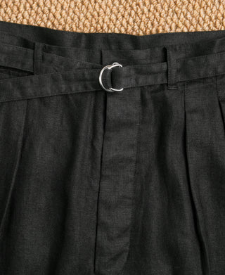 Waist Detail of Lot 845 Linen Double Pleated Trousers