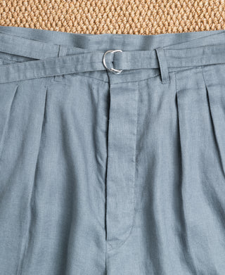 Waist Detail of Lot 845 Linen Double Pleated Trousers