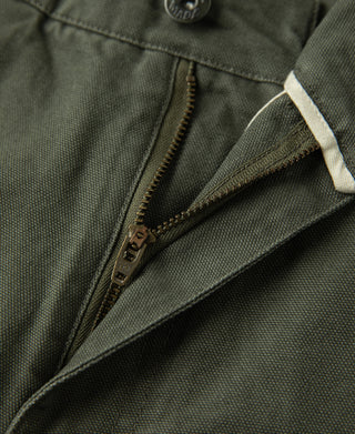 Zipper detail of Duck Canvas Carpenter Cargo Shorts