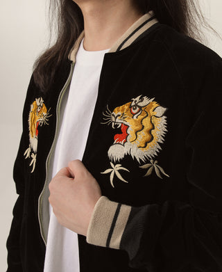 1950년대 리버서블 아세테이트 기념품 재킷 - Falcon × Tiger