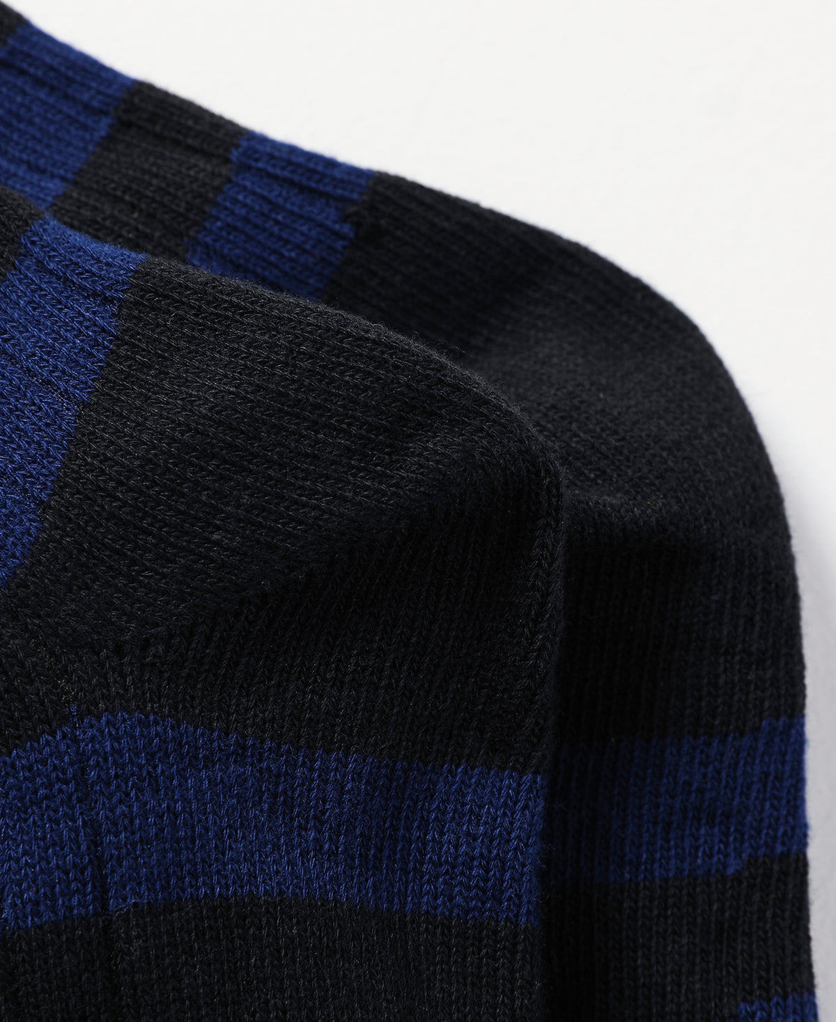 Retro Striped Cotton Socks - Black/Blue