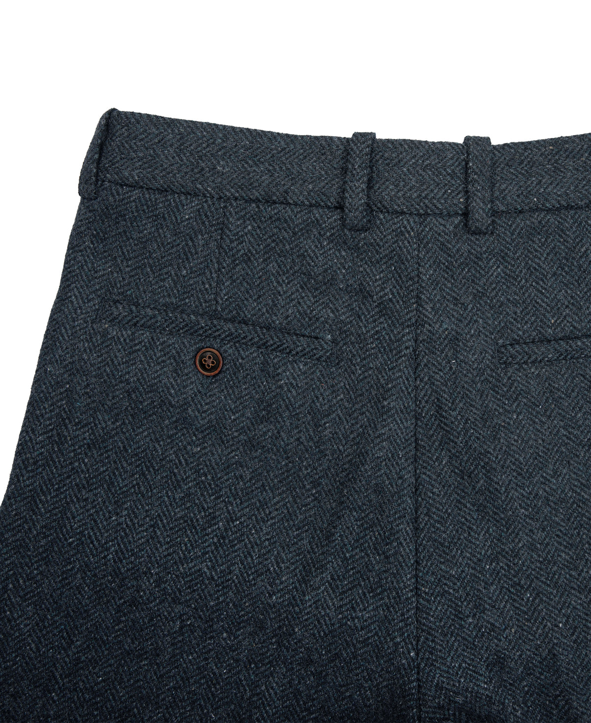 1930s American Style Herringbone Navy Tweed Trousers