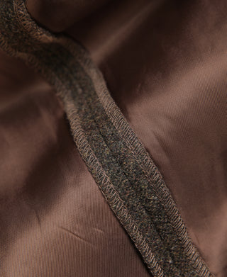 Britische Retro-Hose aus braunem Tweed mit Doppelfalten