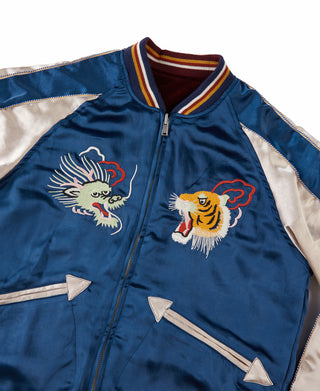 1950년대 양면 아세테이트 기념품 재킷 - Dragon Tiger Falcon