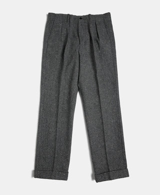 40er-Jahre-Hose aus farbigem, gesprenkeltem Hollywood-Tweed mit Bund