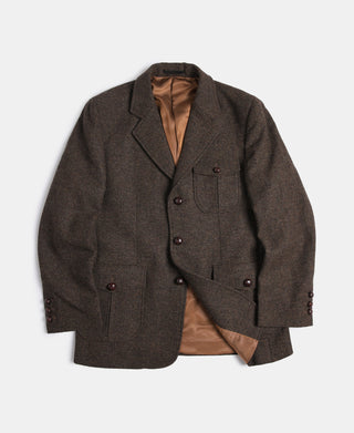 Half Norfolk Brown Tweed Jacket | 100% Wool | Olderbest