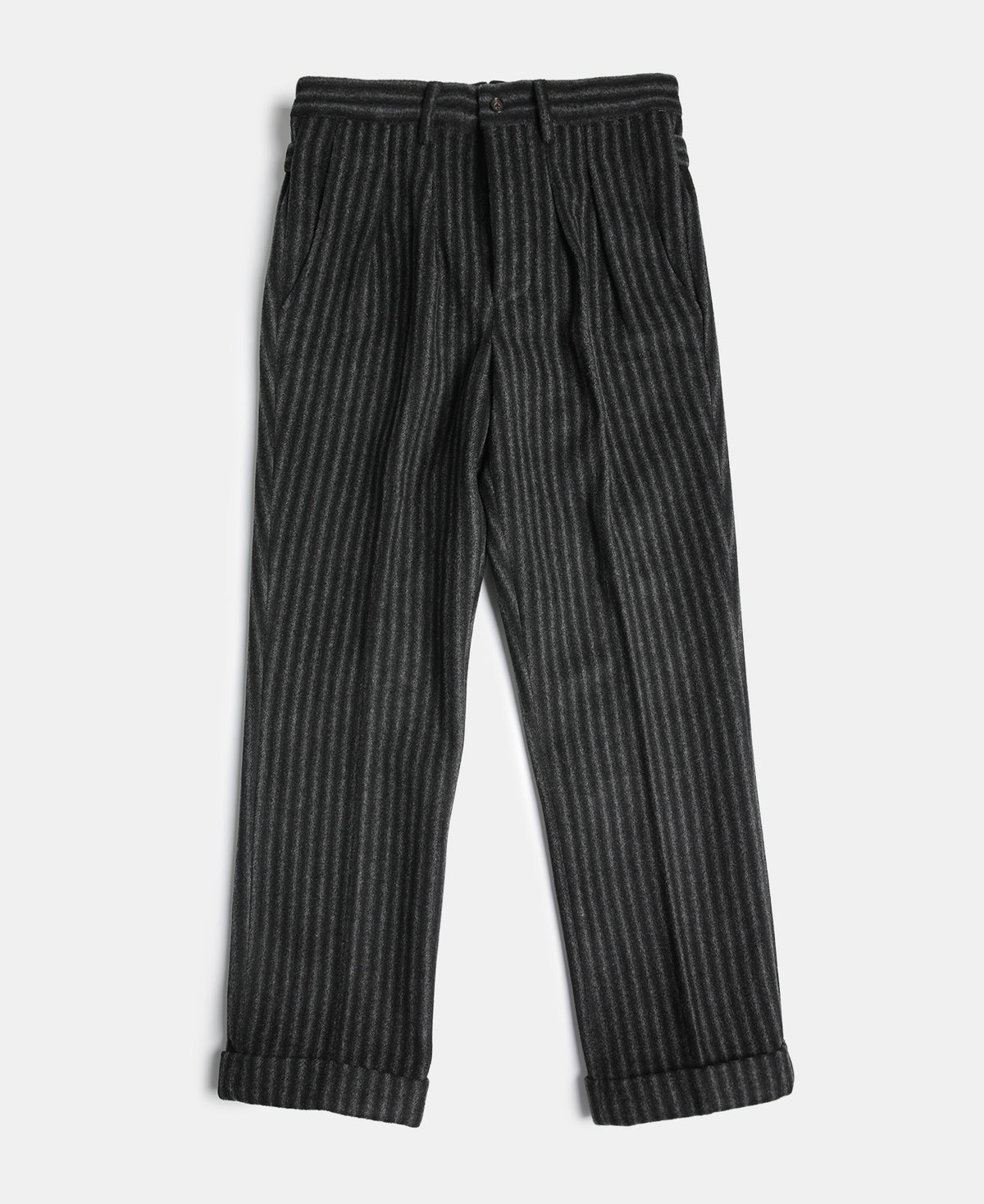 1920s Black &amp; Gray Stripe Tweed Trousers