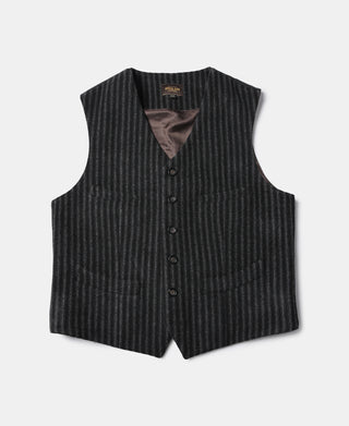Black & White Striped Tweed Vest