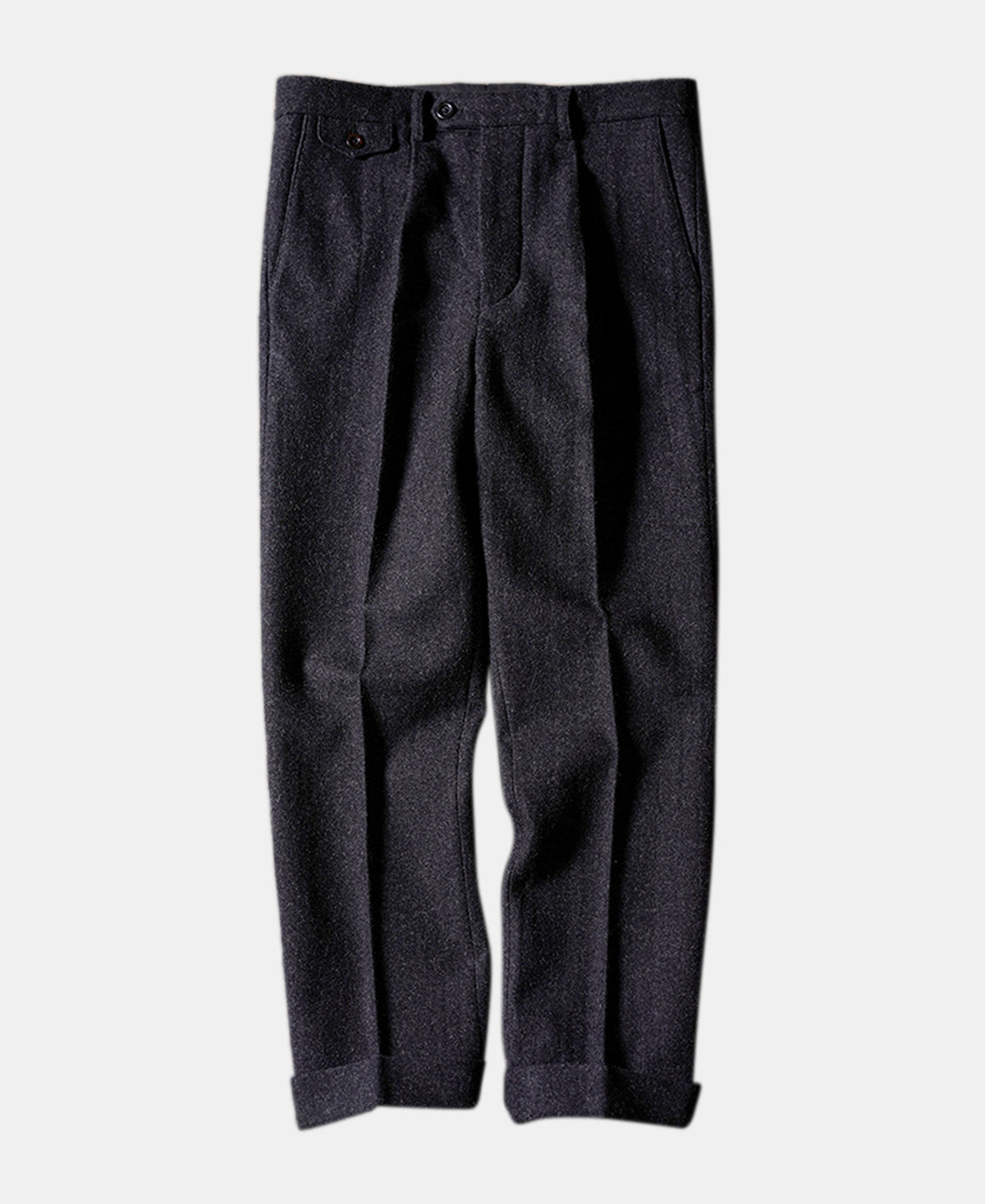 1930s Charcoal Gray Tweed Pleated Trousers