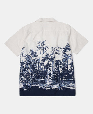 코코넛 팜 프린트 알로하 셔츠