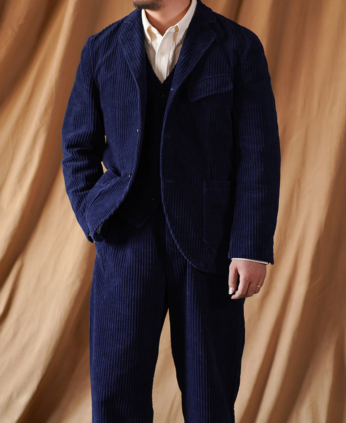 1920s French Indigo Corduroy Suit Jacket Olderbest