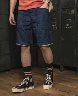 1940er Jahre WWII USN 10,5 oz Denim Latzhose Deck Shorts