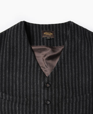 Black & White Striped Tweed Vest