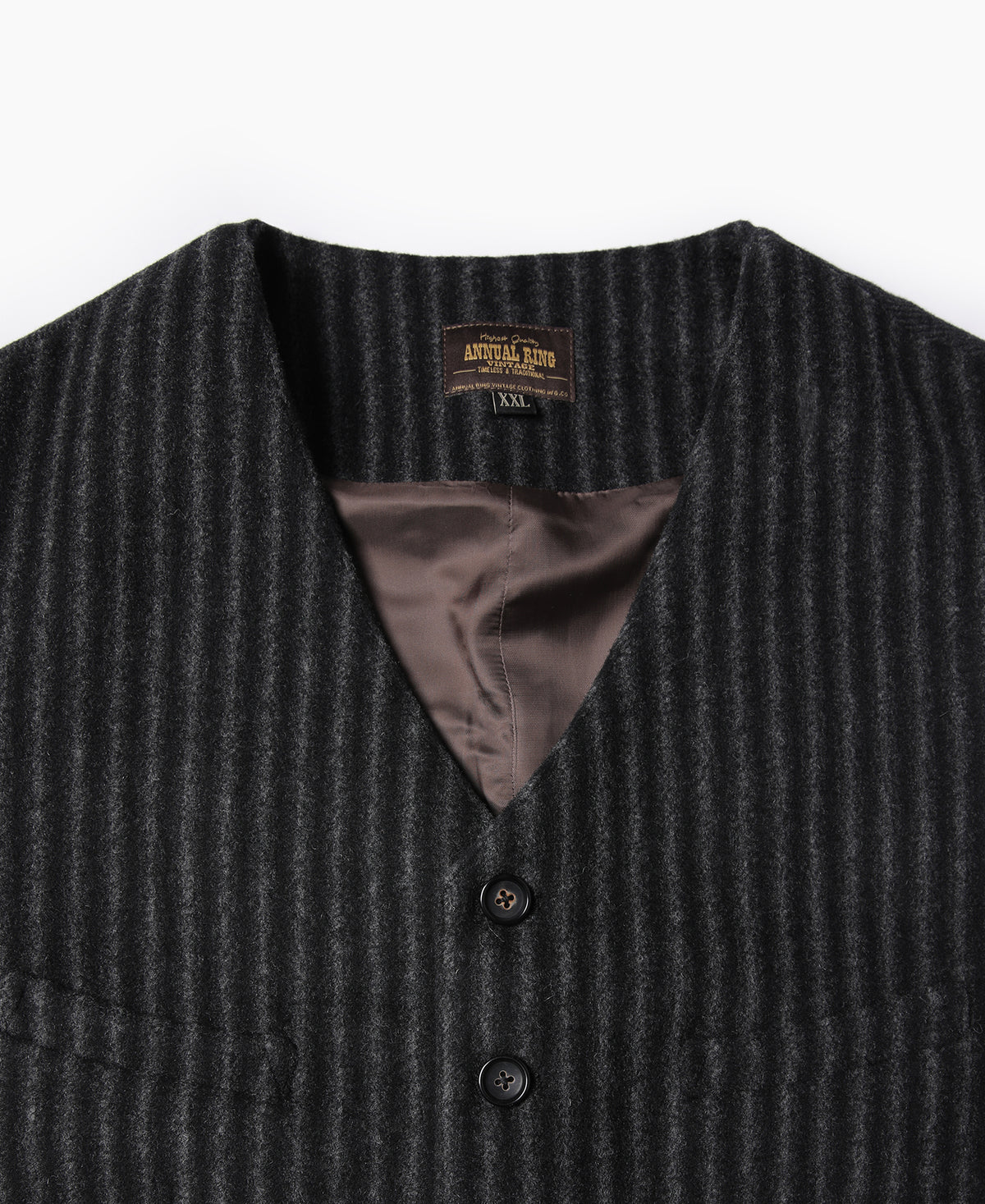 Black &amp; White Striped Tweed Vest