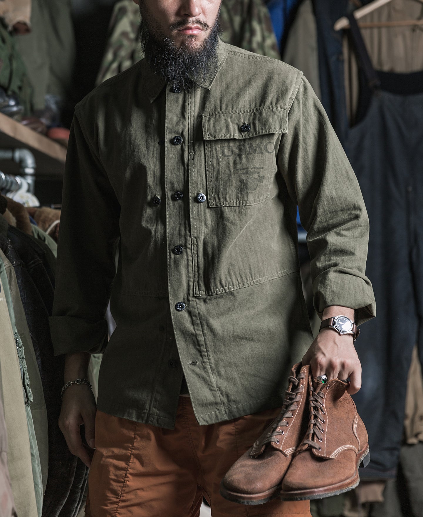 USMC P-44 Herringbone Twill Utility Jacket | Olderbest