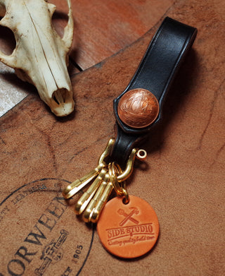 Mechanic Style Antique Coin Leather Key Chain