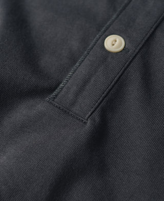 Kurzarm-Henley-T-Shirt aus 10,6 Unzen Baumwolle – Dunkelgrau