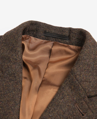 하프 노퍽 브라운 트위드 재킷