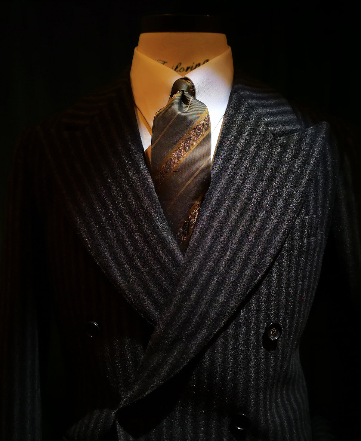 Peak Lapel Double Breasted Tweed Suit Jacket