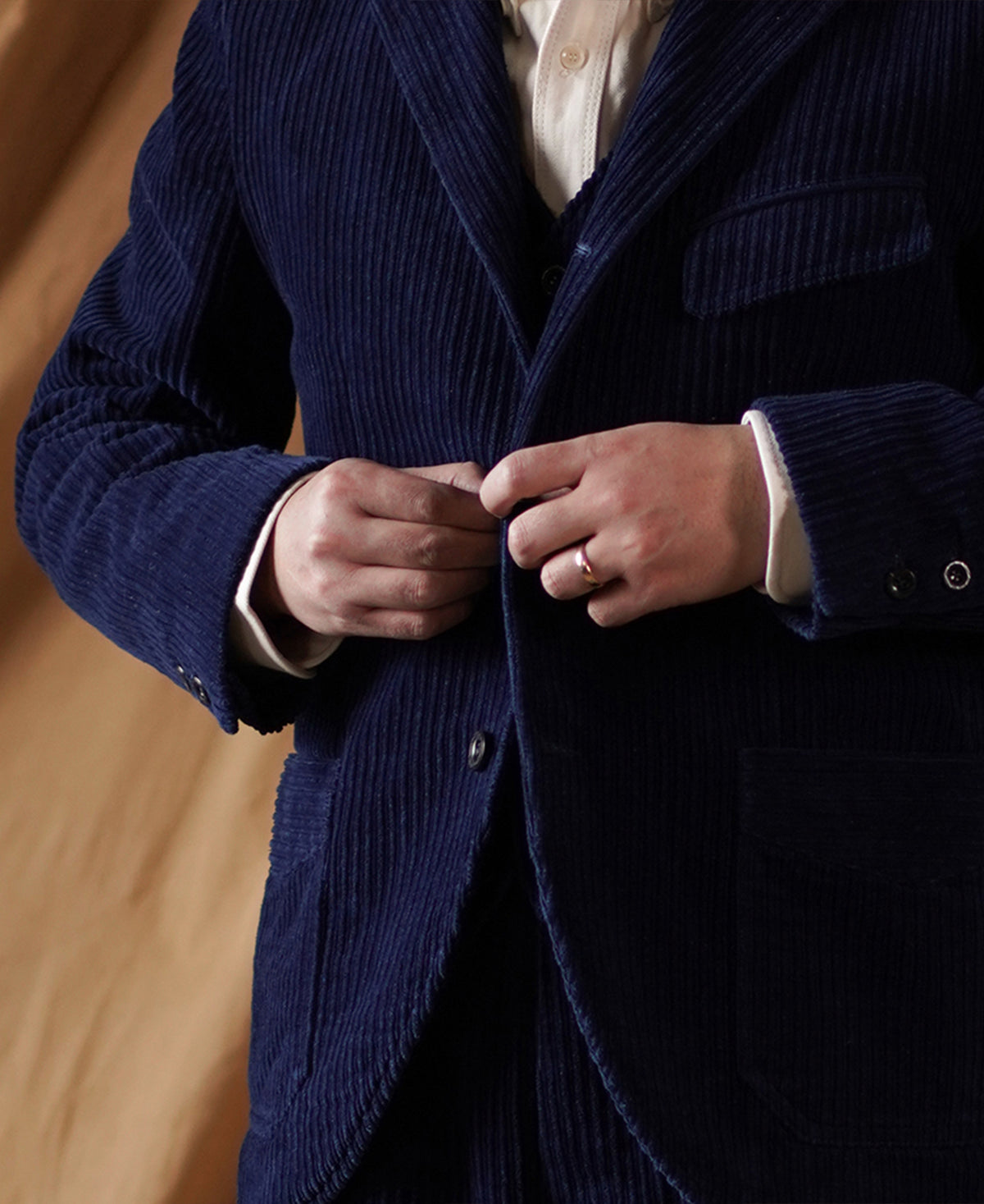 1920s French Indigo Corduroy Suit Jacket