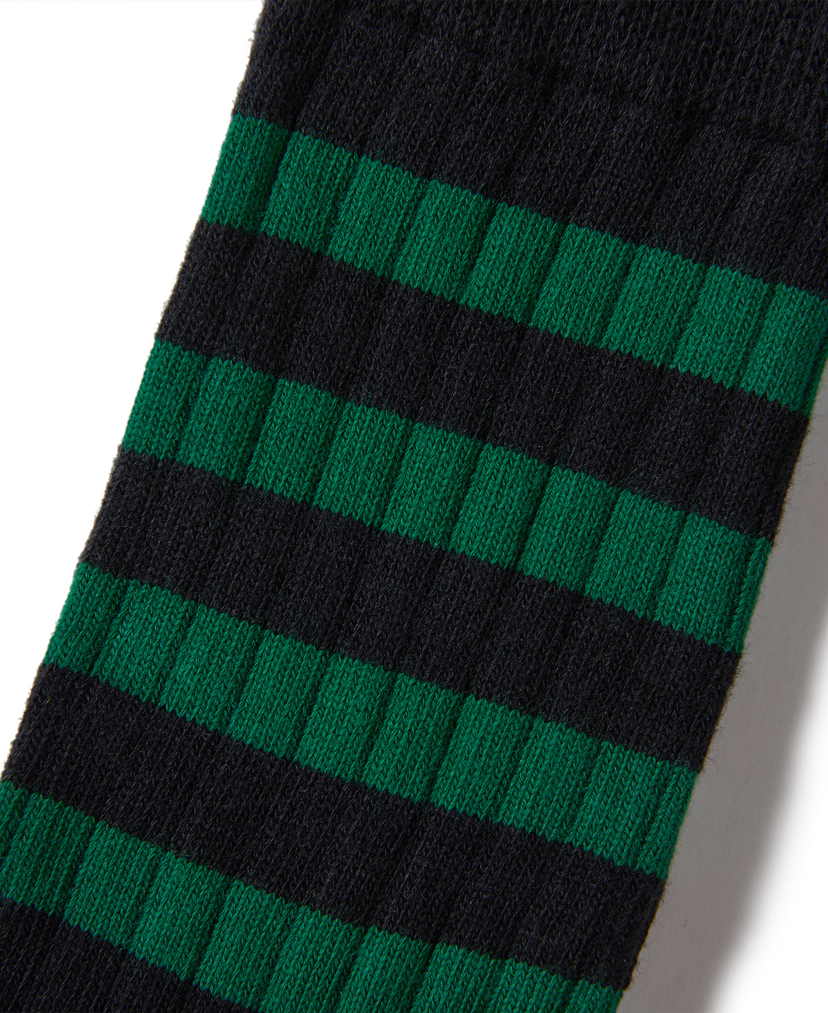Retro Striped Cotton Socks - Black/Green