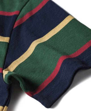 9.8 oz IVY Style Striped T-Shirt - Navy/Green