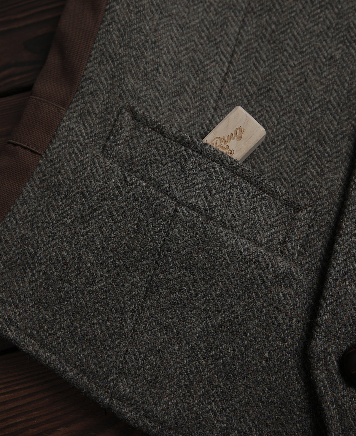 Greyish-Green Herringbone Tweed Vest