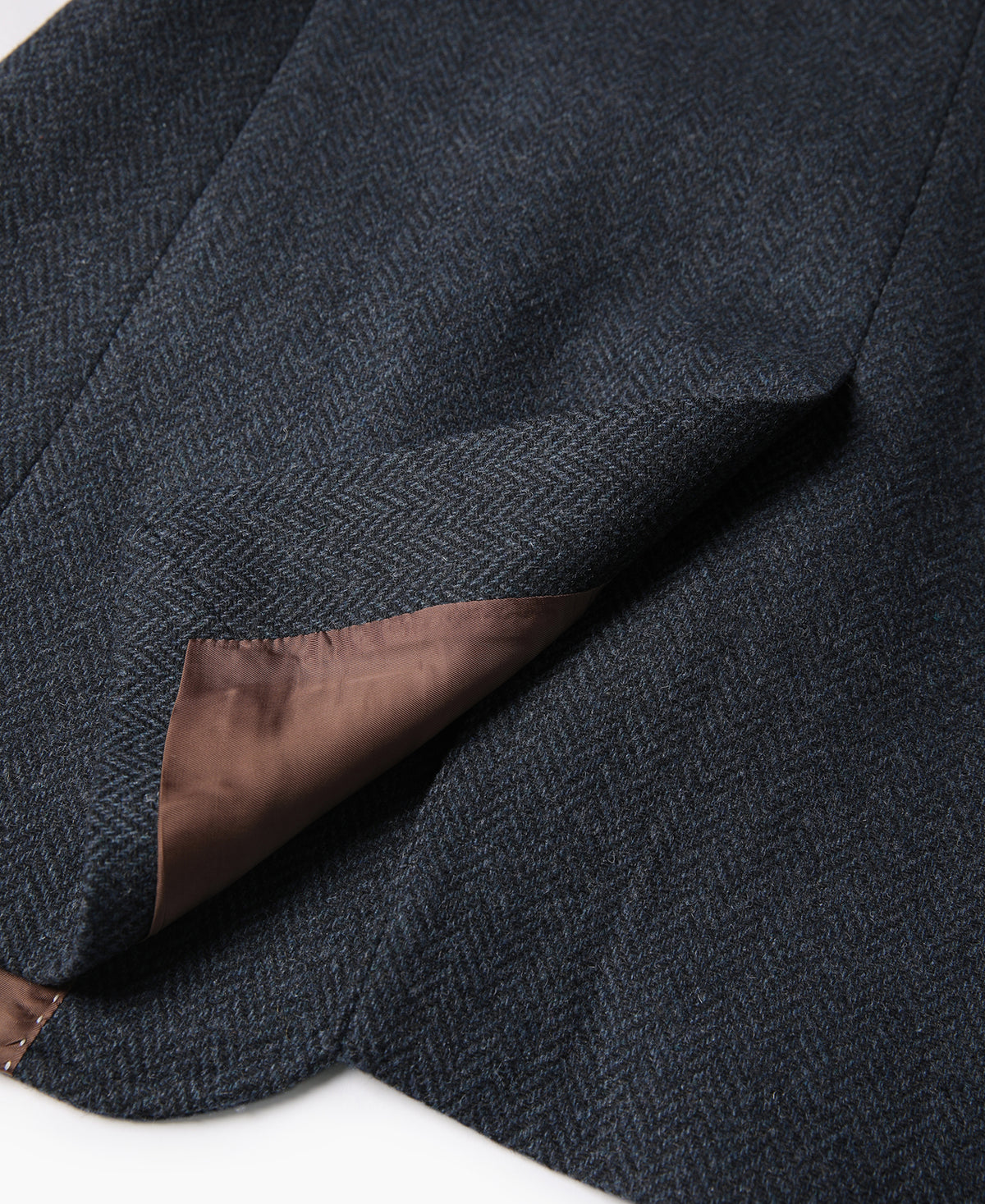 Blue-Grey Herringbone Tweed Suit Jacket