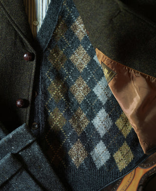 Pulloverweste aus Shetlandwolle mit Argyle-Muster