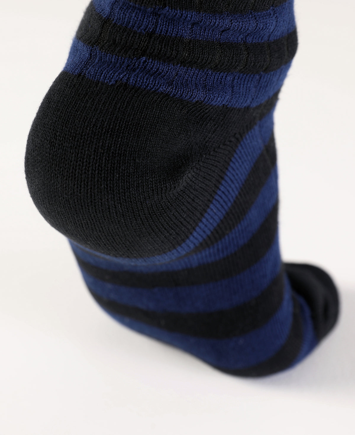 Retro Striped Cotton Socks - Black/Blue