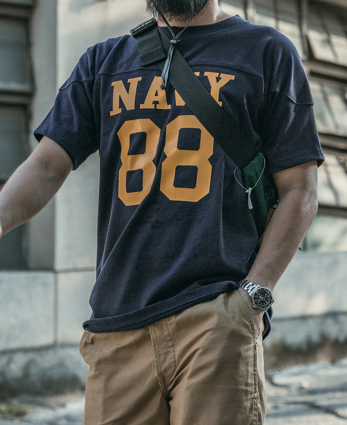 US Naval Football T-Shirt - Navy