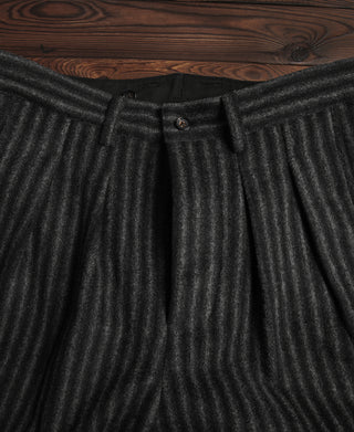 Schwarz-grau gestreifte Tweed-Hose aus den 1920er Jahren