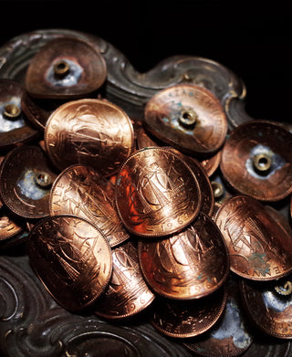 Schlüsselanhänger aus antikem Münzleder im Mechaniker-Stil