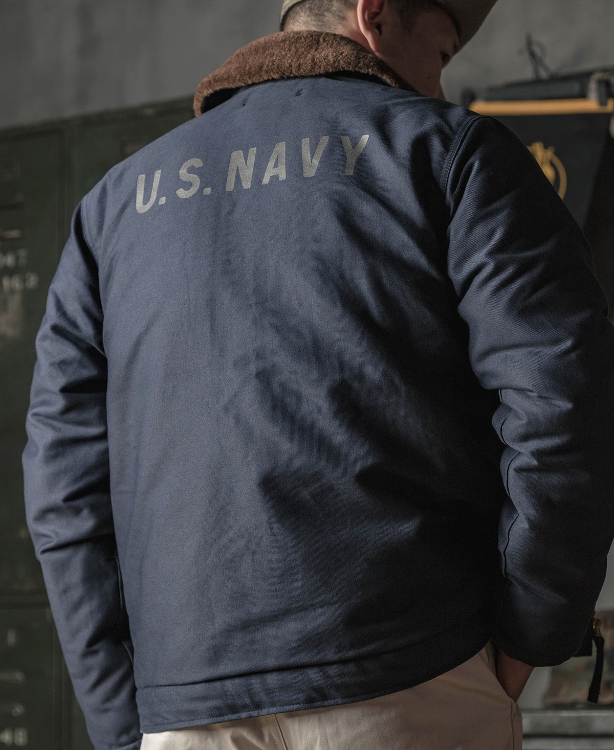 1943 US Navy 1st N-1 Woolen Deck Jacket - Navy Stencil